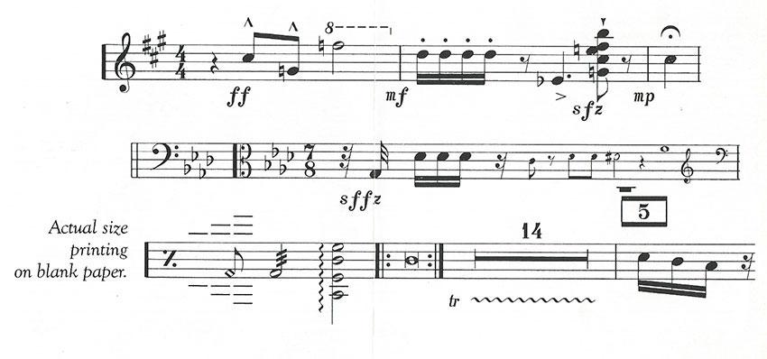 Music printed with the Musicwriter II.